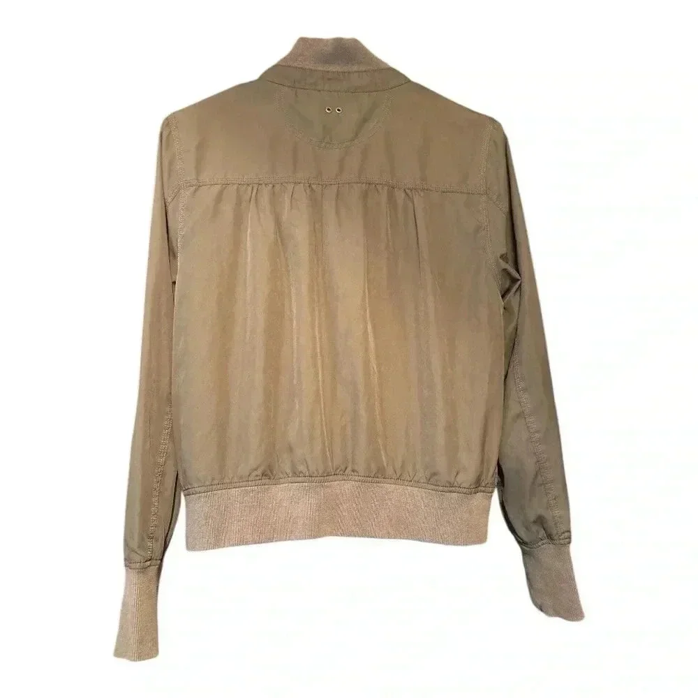 Converse Vintage Olive Green Lined Bomber Jacket Small - Picture 2 of 3